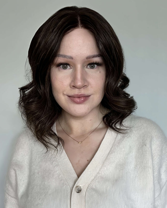 Raregen Mira 14” | 100% Hand-tied Human Hair Wig-Natural Warm Brown Soft Waves