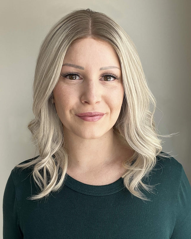 Raregen Lumi 14” | 100% Hand-tied Human Hair Wig-Light Ash Blonde Blend