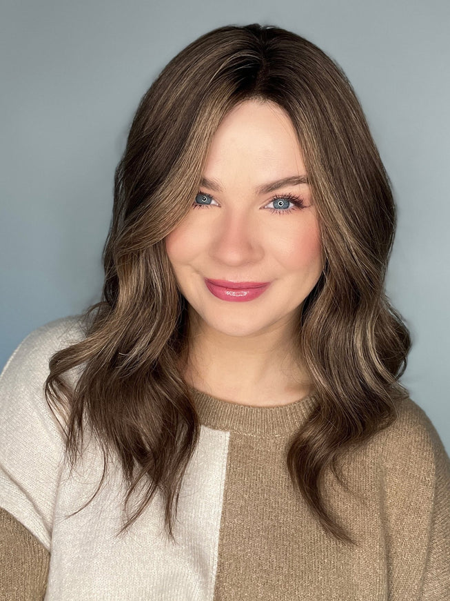 Gail | Lace Top Remy Human Hair Wig - Caramel Brunette Blend - Raregen Hair