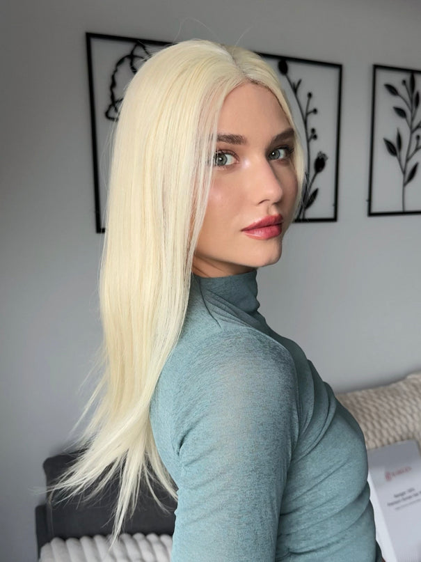 BELLE | PERRUQUE DE CHEVEUX HUMAINS REMY - Blond Platine