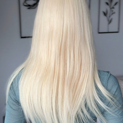 BELLE-medium | Lace Front REMY HUMAN HAIR WIG- Platinum Blonde