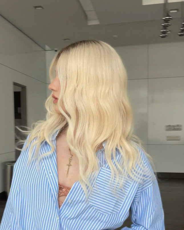 Ava | Perruque de cheveux humains Remy - Blond cendré platine