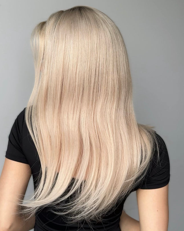 AYLA |  Lace Top REMY HUMAN HAIR WIG- Ash platinum blonde
