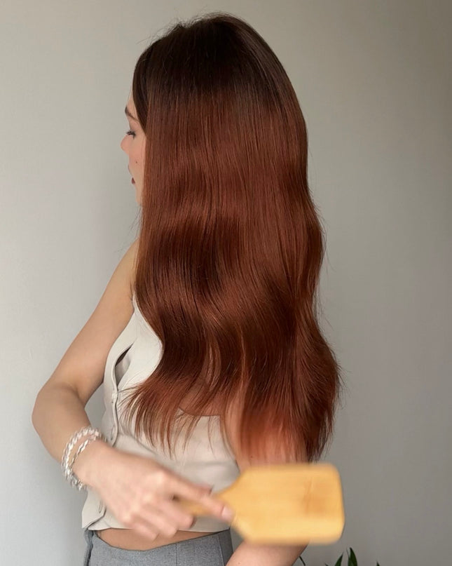 Cécile| PERRUQUE DE CHEVEUX HUMAINS REMY - Cheveux Auburn superposés multidimensionnels