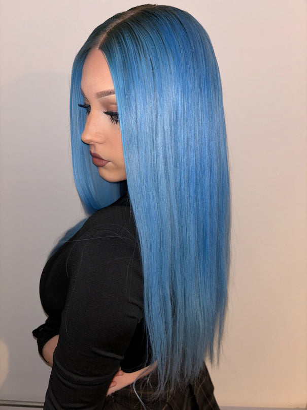 Daisy | REMY HUMAN HAIR WIG-Bold Ice Blue Silver