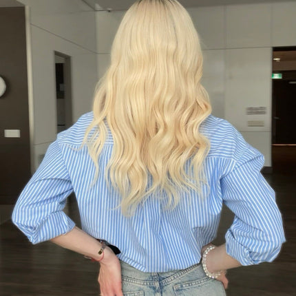Ava | Perruque de cheveux humains Remy - Blond cendré platine