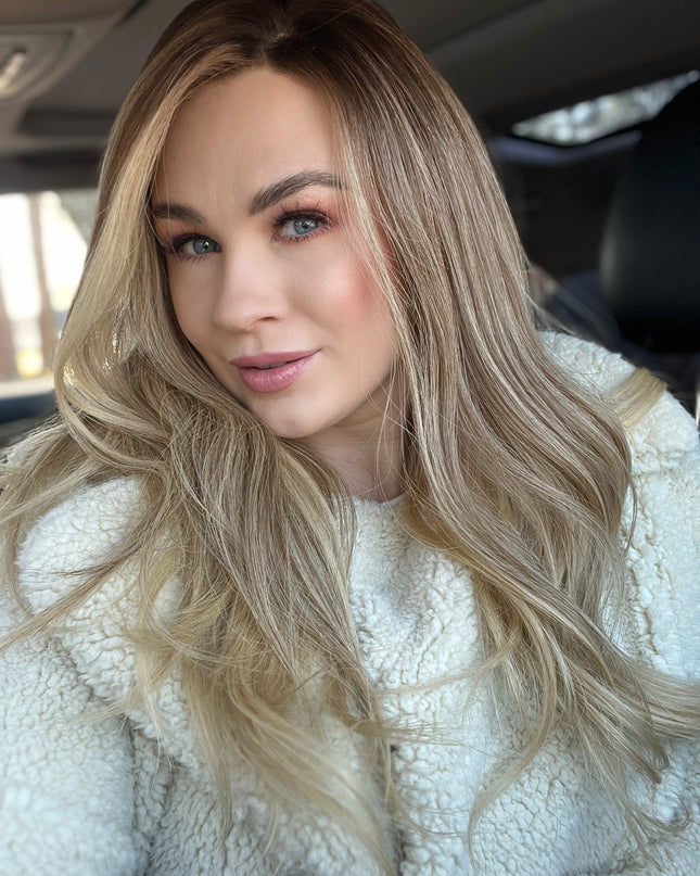 Celine| Lace Top Remy Human Hair Wig- Honey Blonde Balayage