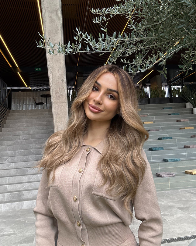 Kelly|  Lace Top Remy Human Hair Wig- Sunkissed Beige Blonde