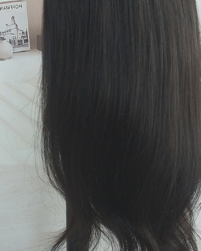 Aria | Human Hair Topper Silk Base in 8”x8'' Size-Darkest Brown