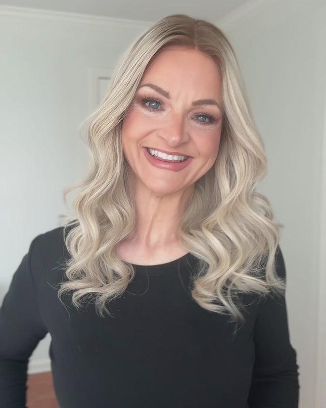 Raregen Lumi 18" | Silk-Inserted Lace Top Wig – Light Ash Blonde Blend