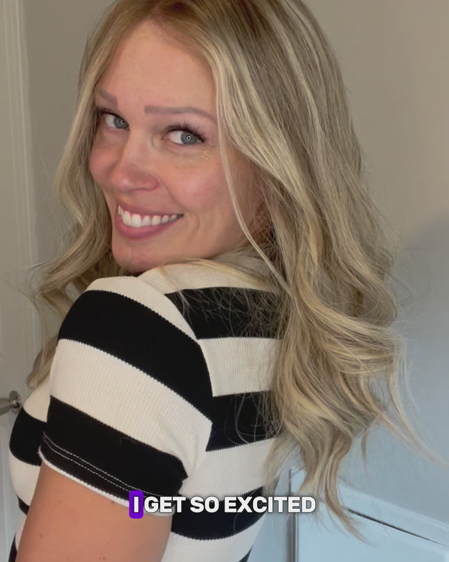 Hedy 18” | 100% Hand-tied Human Hair Wig -Misty Beige Blonde