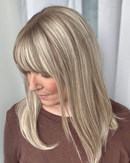 Raregen Ravelle 16” | 100% Hand-tied Human Hair Wig-Soft Beige Ash Blonde Blend