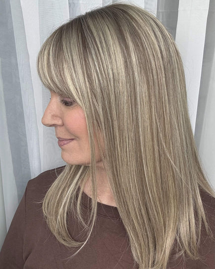 Raregen Ravelle 16” | Silk-Inserted Lace Top Wig-Soft Beige Ash Blonde Blend