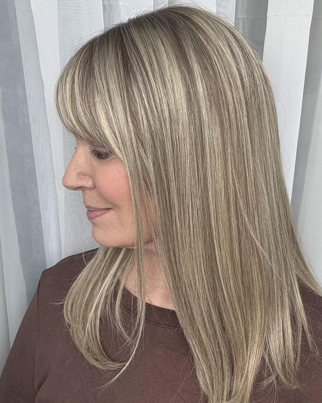 Raregen Ravelle 16” | Lace Top Remy Human Hair Wig-Soft Beige Ash Blonde Blend