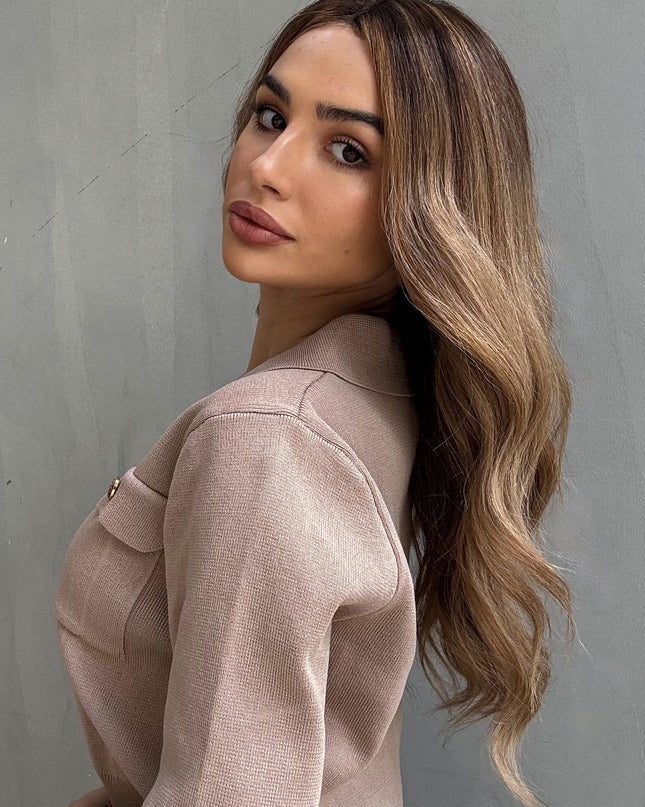 Kelly|  Lace Top Remy Human Hair Wig- Sunkissed Beige Blonde