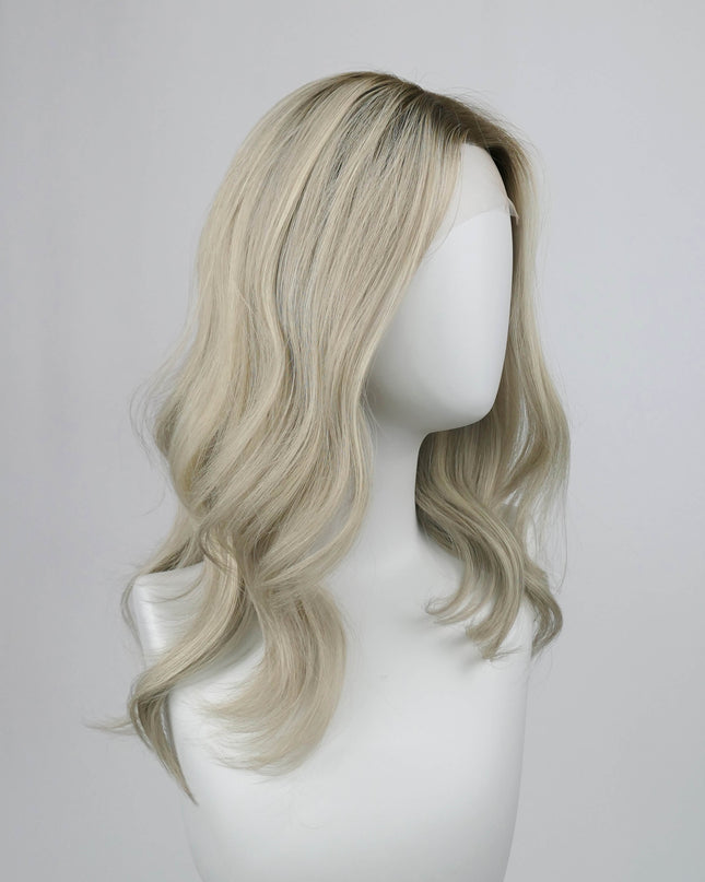 Raregen Lumi 18" | Silk-Inserted Lace Top Wig – Light Ash Blonde Blend