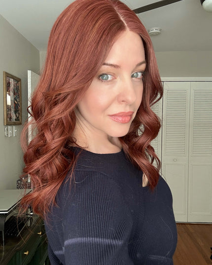 Raregen Scarlett 18” | Silk-Inserted Lace Top Wig-Rich Ruby Auburn