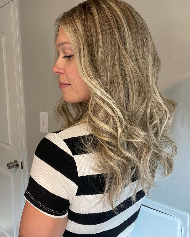Hedy 18” | 100% Hand-tied Human Hair Wig -Misty Beige Blonde
