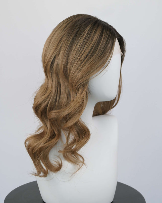 Raregen Velora 18” | Silk-Inserted Lace Top Wig-Honey Caramel Brown Melt
