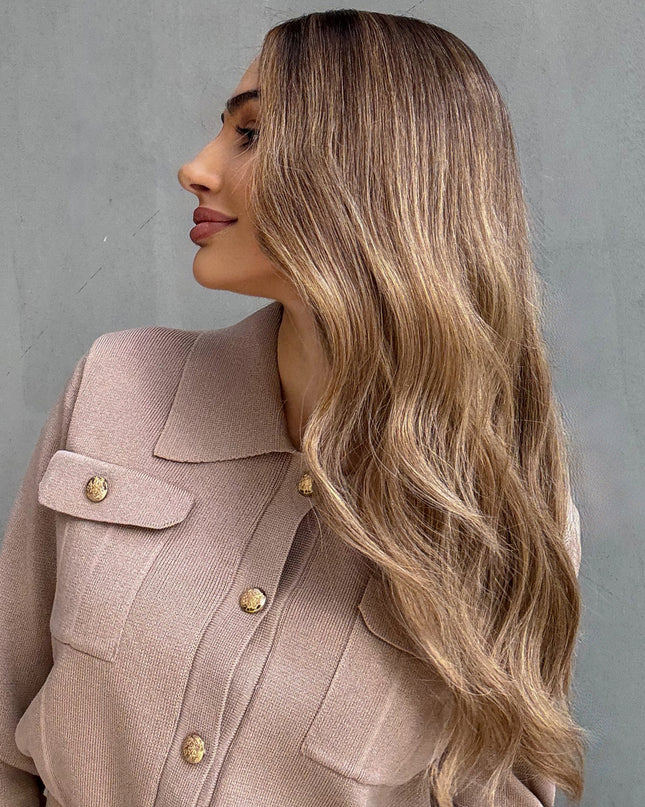 Kelly|  Lace Top Remy Human Hair Wig- Sunkissed Beige Blonde