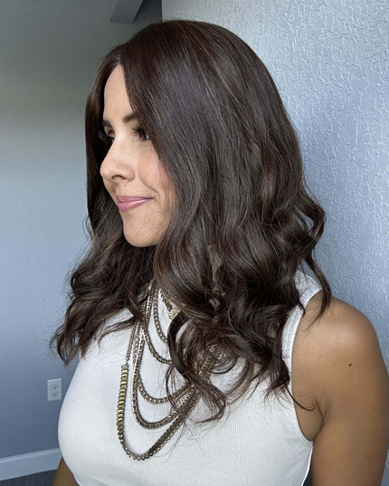 Raregen Mira 18” | 100% Hand-tied Human Hair Wig-Natural Warm Brown Soft Waves