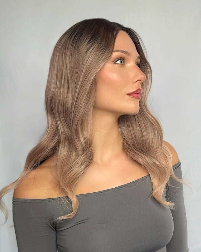 Raregen Belinda-22“ | Lace Top Remy Human Hair Wig- Rose Beige Brown