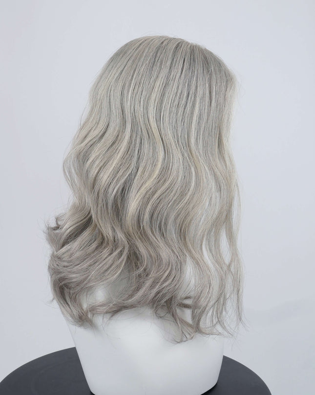 Raregen Sophia 18” | 100% Hand-tied Human Hair Wig-Light Silver Grey Blend