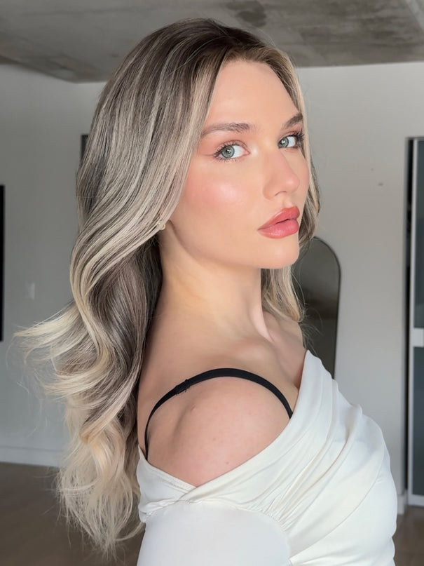 Ada | Lace Front REMY HUMAN HAIR WIG- Rooted Ash Blonde Balayage