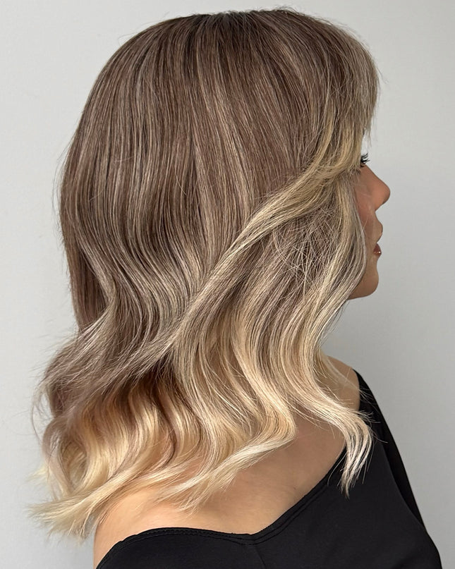 Adela| Lace Top Remy Human Hair Wig- Ashy Beige Blonde Ombre
