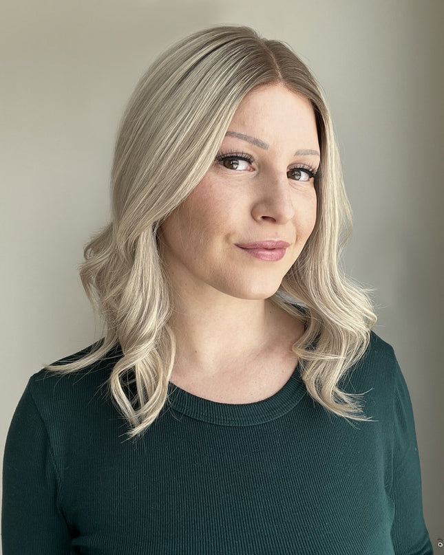 Raregen Lumi 14” | 100% Hand-tied Human Hair Wig-Light Ash Blonde Blend