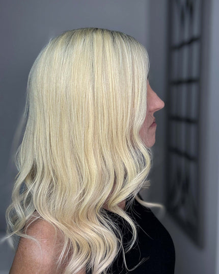 Raregen Alani| Lace Top Remy Human Hair Wig- Natural Warm Blonde with a Cool Smoky Root